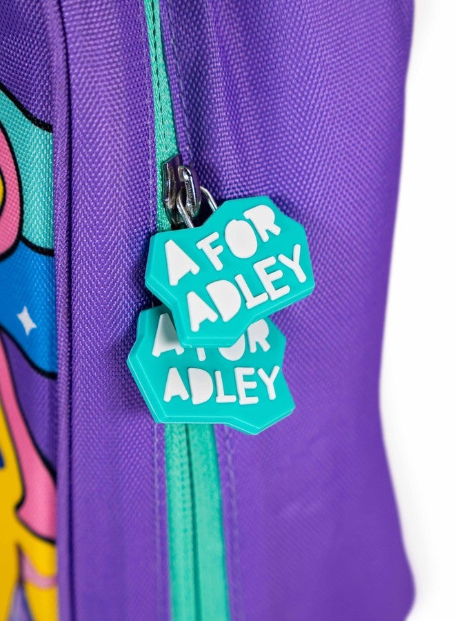 A FOR ADLEY علبة غداء "أميرة وحيد القرن" من تصميم أدلي، مصممة خصيصًا لأختها نيفي، وتتميز بقلعة أميرة وردية اللون، بالإضافة إلى صورة نيفي وأدلي. - Image 3